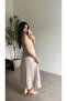 Beige Vest Detailed Combined Dress - 3