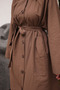 Brown Oversized Trench Coat with Pockets and Belt - 3