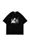 Young Wild N Free Printed Oversized Unisex Black T-Shirt