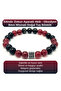 Certified Red Agate with Zircon Apparatus - Obsidian - 8mm Natural Stone Bracelet - 5