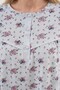 Women's Blue Buttoned Floral Patterned Long Sleeve Cotton Plus Size (Oversized) Relaxed Cut Nightgown - 6