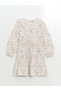 Lcw Kids Ecru Baby Collar Floral Girl's Dress