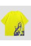 Brazil Printed Yellow Oversize T-Shirt Unisex 100% Cotton Crew Neck T-Shirt