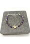 Certified Starfish Zircon Apparatus Amethyst - 6mm Natural Stone Bracelet - Adjustable Size - 8