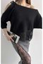 Soft Textured Lace Asymmetrical Combined Lace Knitwear Top