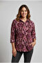 Women's Single Pocket 4/3 Sleeve Ethnic Patterned Thick Lumberjack Jacket Shirt