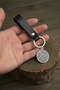 Vegvisir Compass Design Real Leather Keychain Black Genuine Leather Keychain Fashion Keychain - 2