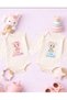 Baby Bodysuit with Text Printed Twin Baby Prince Princess (Double Set Printed 100% Cotton Bodysuit (Newborn & Infant)
