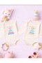 Baby Bodysuit with Printed Text Twin Baby Mother Lamb Father Lion Printed 100% Cotton Bodysuit (Newborn & Baby)