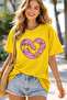 Cat Heart Printed Cotton Relaxed Fit Round Neck Unisex T-Shirt