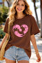 Cat Heart Printed Cotton Relaxed Fit Round Neck Unisex T-Shirt