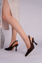 Women’s Brown Suede Buckled Pointed-Toe Elegant Heeled Stiletto Shoes - 3