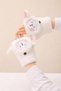 Cute Lamb Figured Plush Fingerless Gloves – Ultra Soft & Warm Winter Gloves - 3