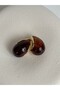 Gold Color Brown Earrings (2.5 cm) - 4