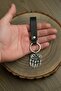 Bear Claw Design Real Leather Keychain Black Genuine Leather Keychain Fashion Keychain - 2