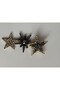 Gold Color Zircon Stone Big Dangle Star Earrings (7.7 cm) - 6