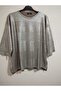 1st quality knitwear, shiny, three-quarter sleeve, relaxed fit, cotton sweater - 5