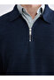 Mg trenden navy blue polo collar men's sweatshirt - 5