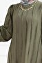 Ruffle Detailed Dream Dress-Khaki - 4