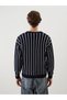 Navy Blue Standard Fit V-Neck Men's Knitwear Cardigan - 5