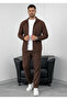 Striped Shirt and Trousers Set Crepe Fabric