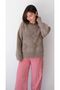 Crew Neck Baklava Pattern Plush Detailed Casual Thick Knitwear Sweater Soft Textured