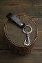 Hook Design Real Leather Keychain Black Genuine Leather Keychain Fashion Keychain