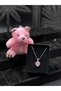 A Unique Necklace, the Symbol of Your Love, Heart Pendant and Plush Teddy Bear Gift Set for Your Lover