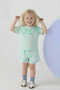 Girl's Set Cotton Summer Top and Wrinkled Fabric Shorts