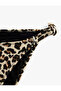 Leopard Patterned Bikini Bottom with Drawstring and Accessory Detail on the Sides - 5