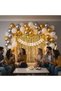 Gold White Adult Birthday Party Decoration Set Happy Birthday Banner Backdrop Balloon Set - 2