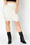 Women Metallic Mini Skirt, Silver