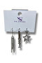 Ysx 3-Piece Anti-Tarnish Dangle Star Theme Earring Set Anti-Tarnish Anti-Allergic Silver Color