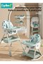6 in 1 Baby High Chair for Toddlers, Foldable Babies Feeding Chairs, Multifunction Children's Dining Chair for Eating with Double Removable Tray and 4 Wheels and Footrest - 2