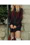 Hakim Yaka Double Color Diamond Pattern Comfortable Fit Women's Knitwear Sweater-Tunic