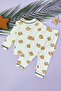 Teddy Bear Printed Corded Fabric Unisex Children's Pajama Set - 3