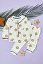 Teddy Bear Printed Corded Fabric Unisex Children's Pajama Set