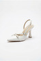 Patent Leather Pointed Toe 9 cm Heeled 3 Buckle Women's Shoes - 7