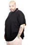 Mode XL Large Size Men's Zippered Polo Collar T-Shirt 25319 Black - 2