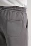 Dark Gray Winter Men's Sweatpants with Lamb-Like Appearance on the Inside - 7