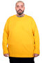 Mode XL Large Size Men's Long Sleeve Crew Neck T-Shirt 20102 Mustard
