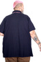 Mode XL Large Size Men's Eagle Polo Collar T-Shirt 25315 Dark Blue - 5