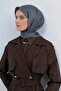 Silk Scarf 2026 Summer - 9528-85 Blue Coffee Twill