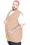Mode XL Large Size Men's Buttoned Thessaloniki Vest 20545 Sutlu Brown - 2