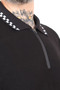 Mode XL Large Size Men's Zippered Polo Collar T-Shirt 25320 Black - 5