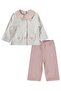 Luxury Textile Baby Collar Cardigan 3-Piece Set for 6-18 Months - Pink