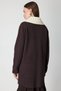Large Collar Buttoned Women's Brown Cardigan 63909 - 3