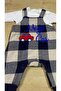 Plaid Car Patterned Baby Boy Salopet 2-Piece Set 2204 - 3