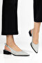 Women's Stylish Pointed Toe Heeled Shoes – Comfortable Thick Heel – Casual & Special Occasion Silver - 4