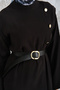 Women's Belted Dress Black - 4